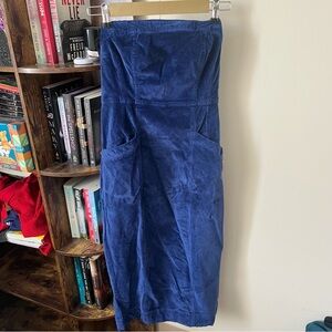 Anthropologie Pilcro Strapless Corduroy Slim Midi Dress Size 6